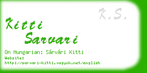 kitti sarvari business card